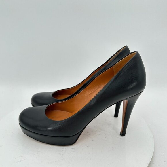Gucci Women Size EU 38.5 US 8.5 Black Leather Platform Pump Heel Shoes - Picture 2 of 12